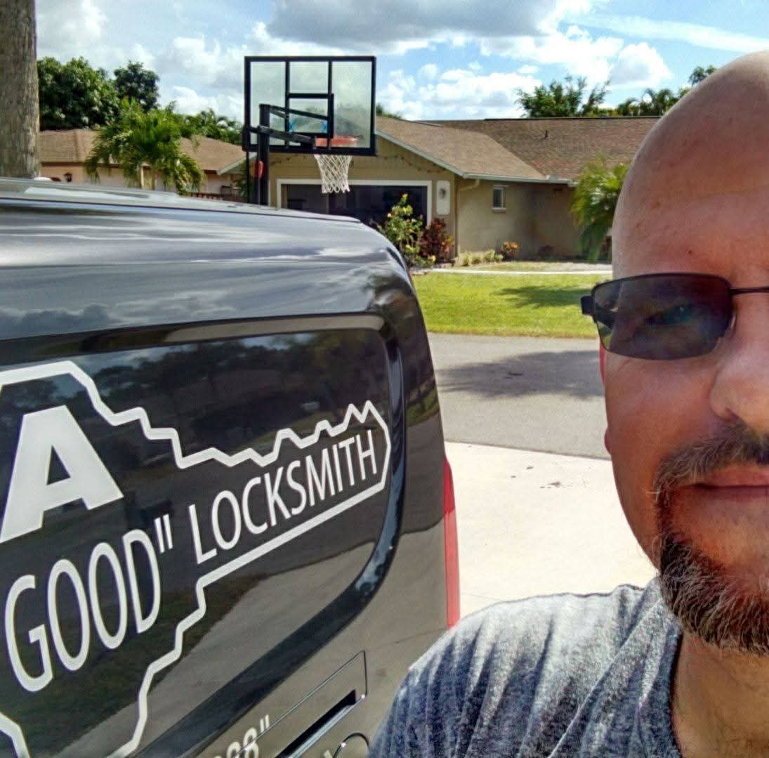 Michael Galdine of A Good Locksmith with his mobile locksmith vehicle in North Carolina