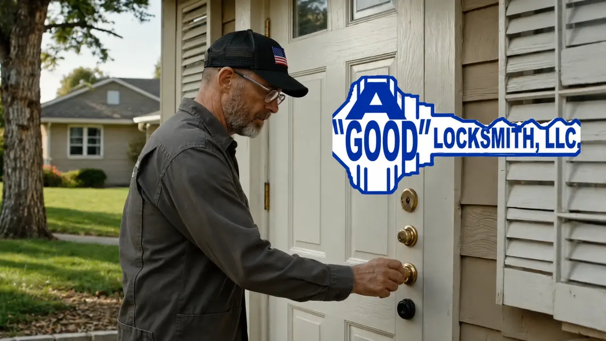 A Good Locksmith evaluating a door latch and strike for secure engagement